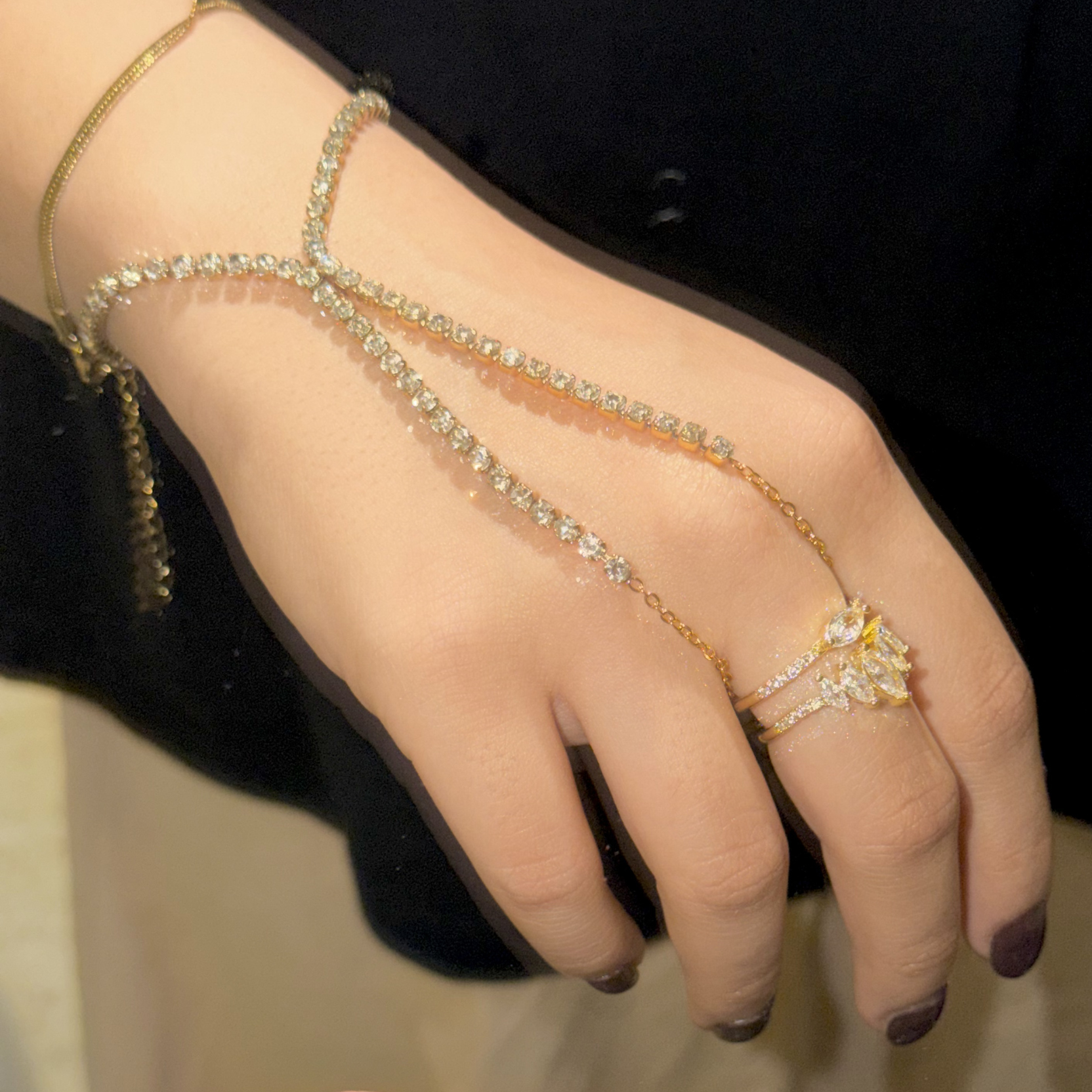 Double Layer Tennis Hand Chain