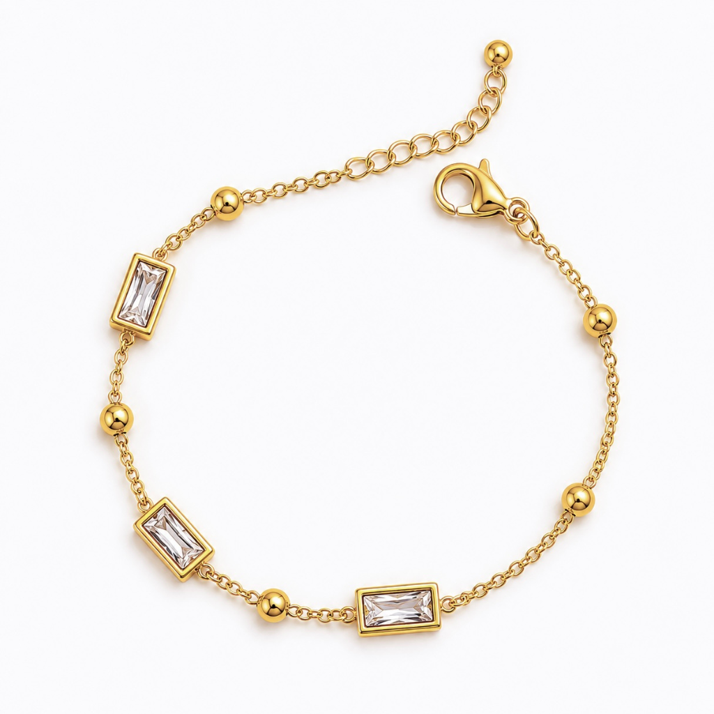 Crystal Bar Gold Bracelet
