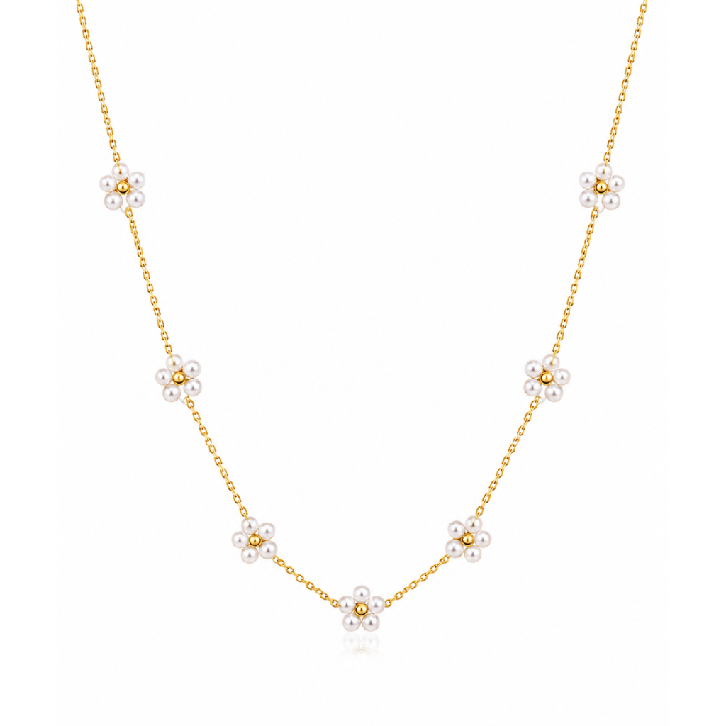 Pearl Daisy Gold Necklace