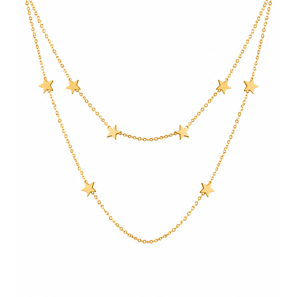 Star Layered Gold Necklace