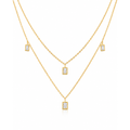 Layered Crystal Bar Necklace