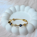Evil Eye Charm Gold Bangle