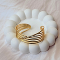 Twisted Strip Cuff Gold Bangle