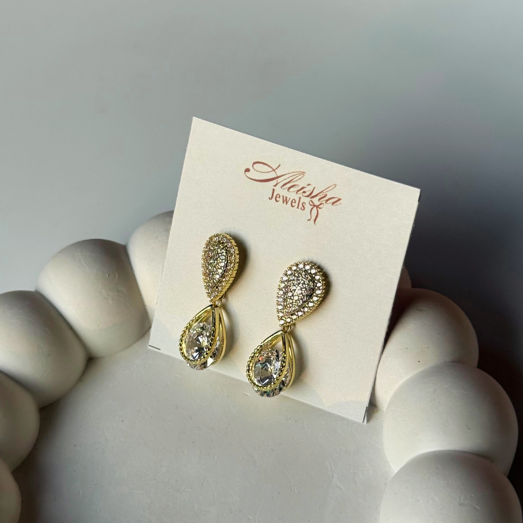 Crystal Gold Earrings