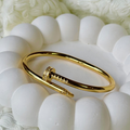 Crystal Nail Cuff Gold Bangle
