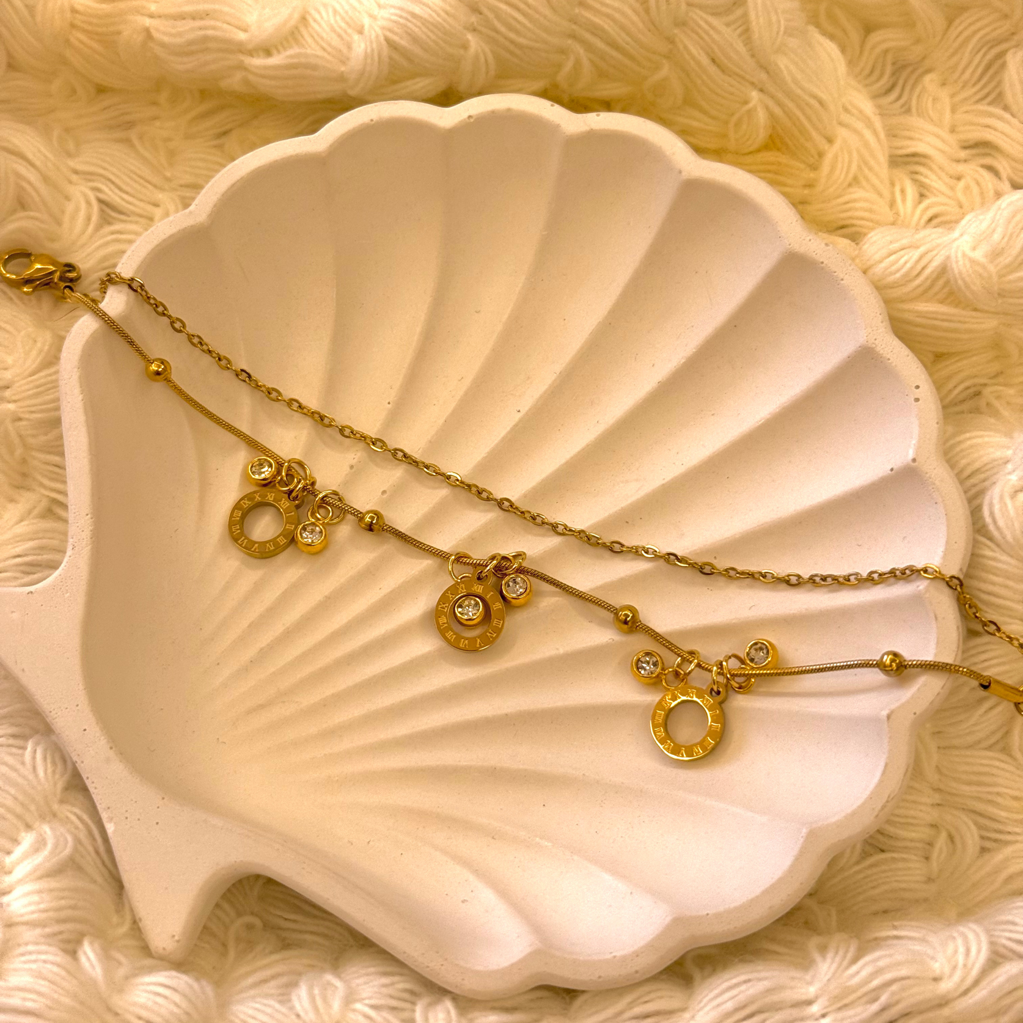 Ring Charm Layered Gold Bracelet